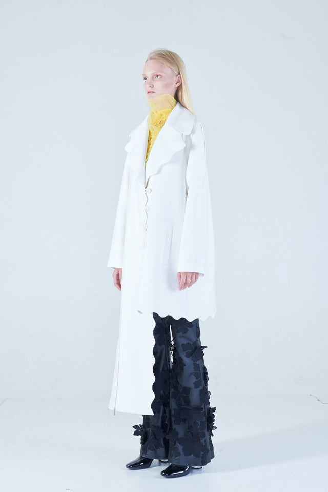Anu Scallop Coat White Anu Scallop Coat White